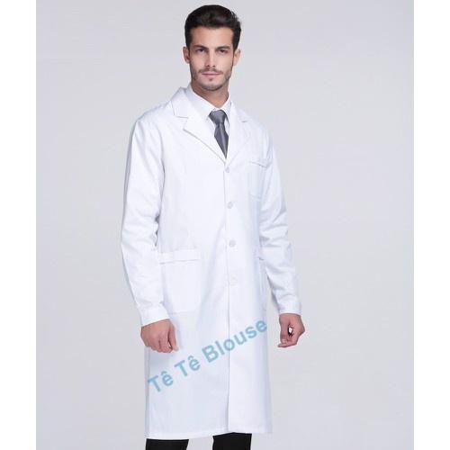 Áo Blouse Dài Ngang Gối, Dài Tay Nam Nữ, Áo Choàng Bác Sĩ, Phòng Thí Nghiệm, Thẩm Mỹ Viện, Vải Lon Nhật Và Thô