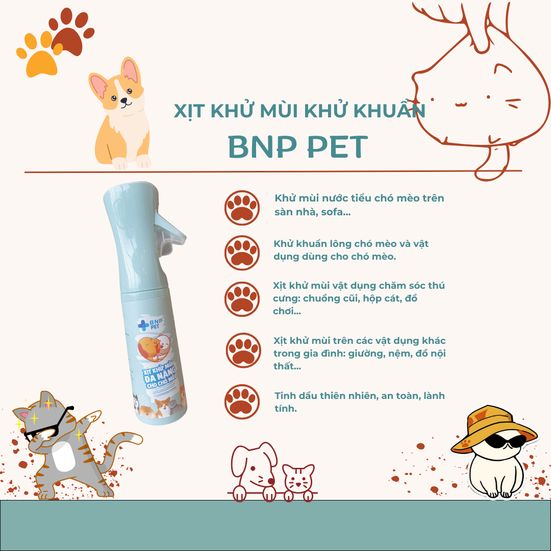 Xịt khuẩn khử mùi thú cưng BNP Pet