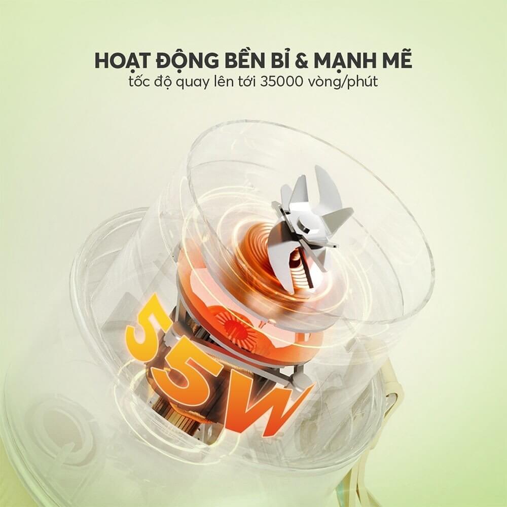 Máy xay sinh tố mini không dây Elmich BLE-3889 BLE-3890 340ml, Hàng chính hãng, chống thấm - JoyMall