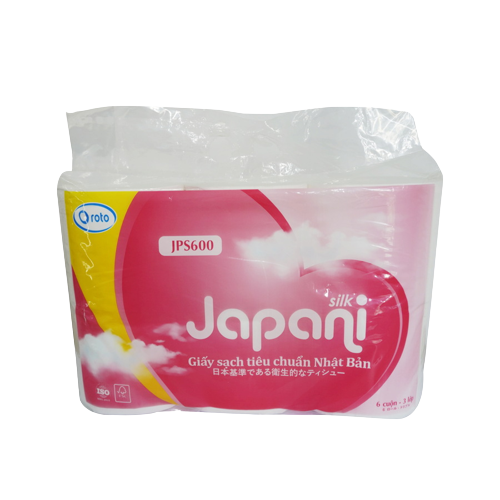 Giấy vệ sinh không lõi 3 lớp cao cấp Japani Silk 600 JPS600 | Giấy vệ sinh trắng mịn dai tiết kiệm | Thế Giới Giấy