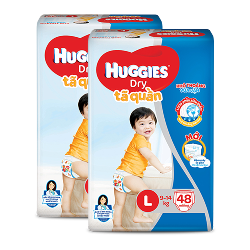 Combo 2 Tã quần HUGGIES DRY BIG JUMBO M54 - L48 - XL42 - XXL38