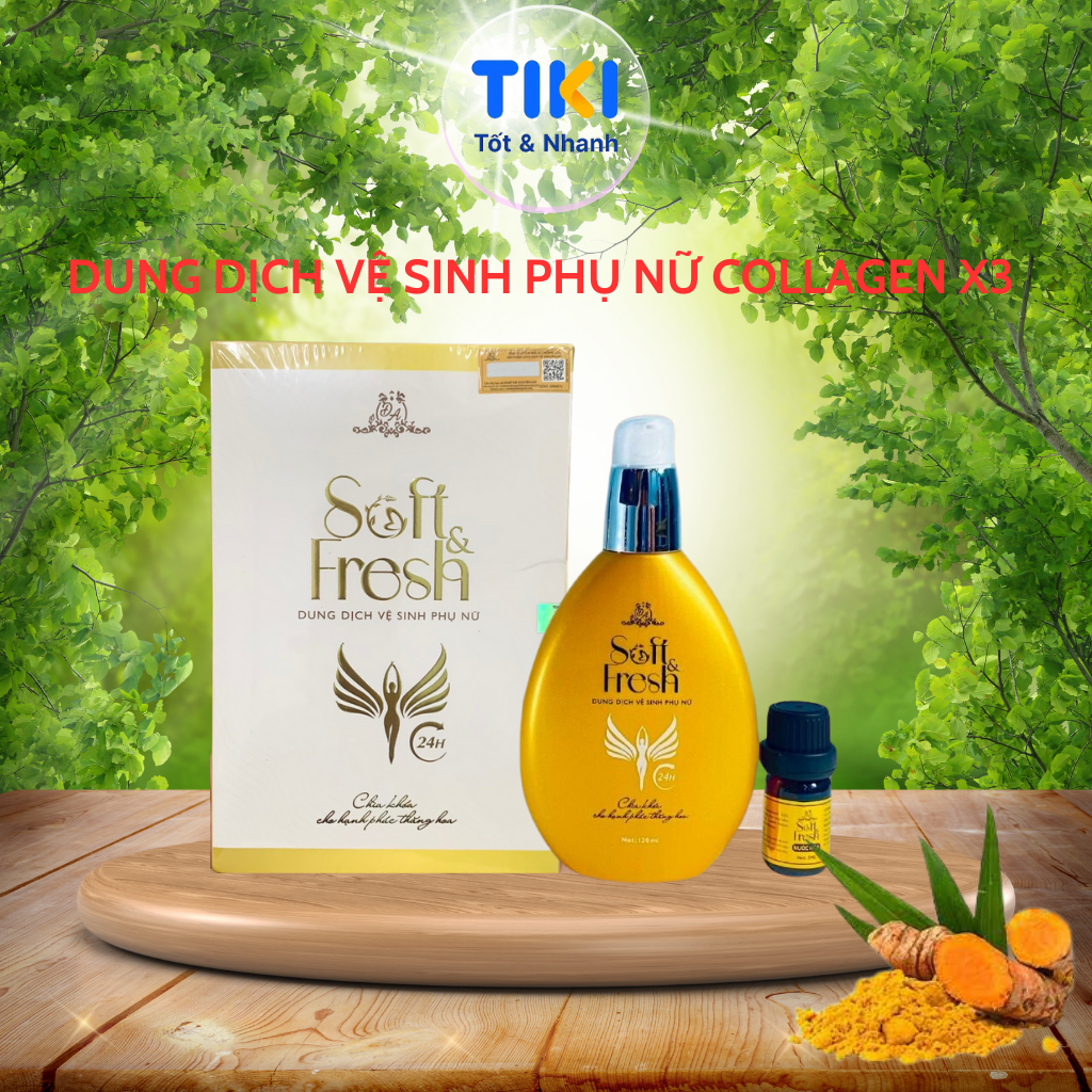 Dung Dịch Vệ Sinh Phụ Nữ Soft &amp; Fresh tặng kèm nước hoa vùng kín và nước hoa body Đông Anh Collagen X3