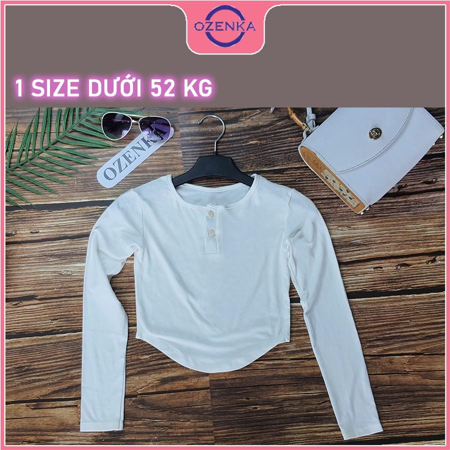 Áo croptop tay dài khoét eo nữ đẹp , áo crt ôm body vạt bầu thun gân 100% cotton size dưới 52 cân nhiều màu