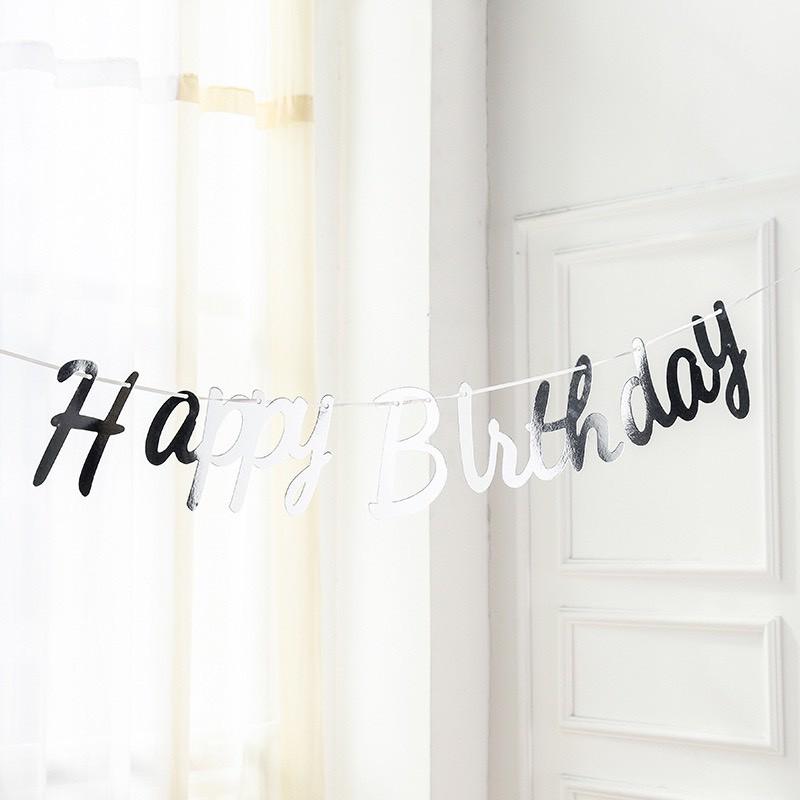 Dây Chữ Happy Birthday Ánh Kim Trang Trí Tiệc Sinh Nhật Bé Trai,Bé Gái,Người Lớn BB59