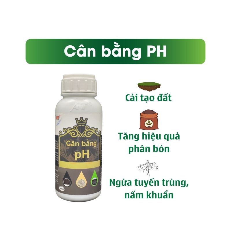 Chế Phẩm Sinh Học AT Thay Vôi Nâng pH Đất, Cải Tạo Phục Hồi Rễ, Hạ Phèn Trong Đất - Cân Bằng pH 500ml