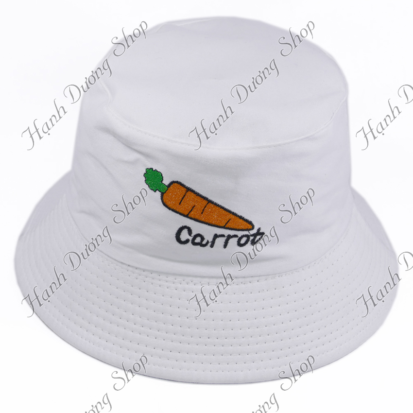 Nón bucket 2 mặt cà rốt cầu vồng mũ bucket mũ tai bèo 2 màu Carrot và cầu vồng dùng cả nam nữ - Hạnh Dương