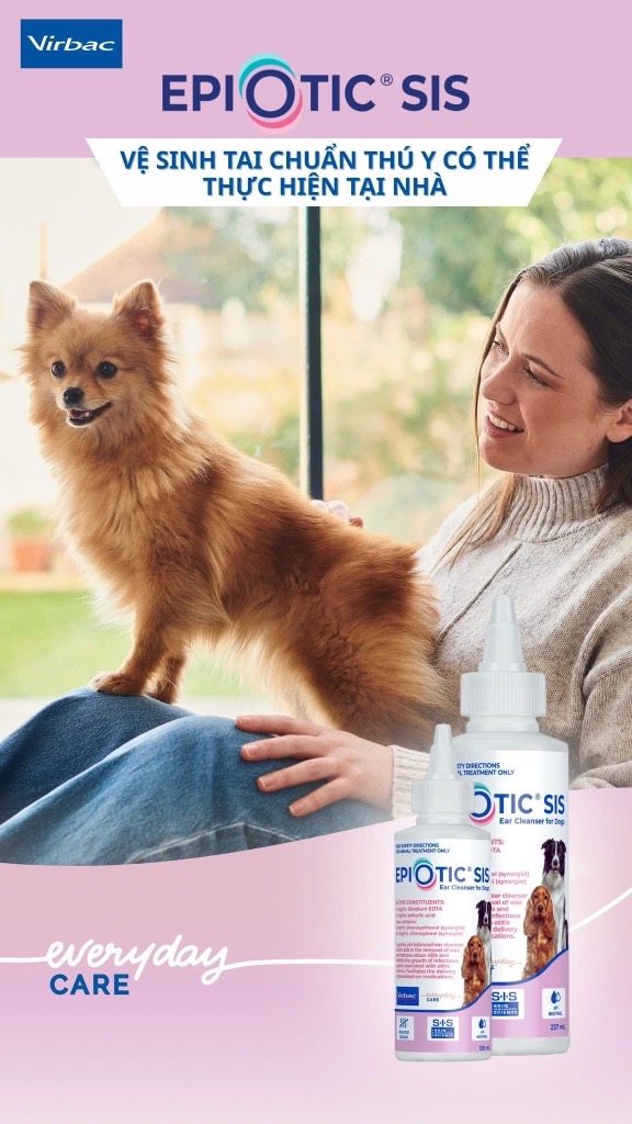 Dung dịch vệ sinh tai chó Epiotic (Virbac, Úc, mẫu mới)