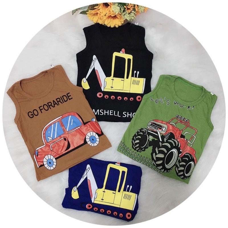 Áo Thun Ba Lỗ Cho Bé Chất Cotton 2 Chiều Cho Bé Trai, Bé Gái 8 – 18Kg