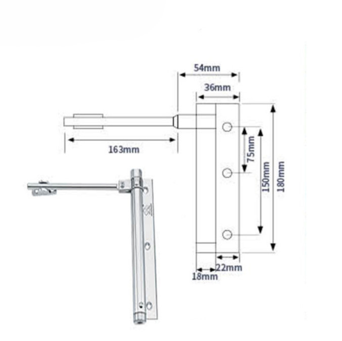 Bản Lề Cửa Tự Động Đóng Cửa Thông Minh, Tay Đẩy Giữ Cửa Giúp Cửa Luôn Đóng, Có Thể Điều Chỉnh Lực Đẩy, Loại To Chịu Lực Tối Đa Đến 80kg - Tặng Nút Chống Sập Cửa Hoạt Hình