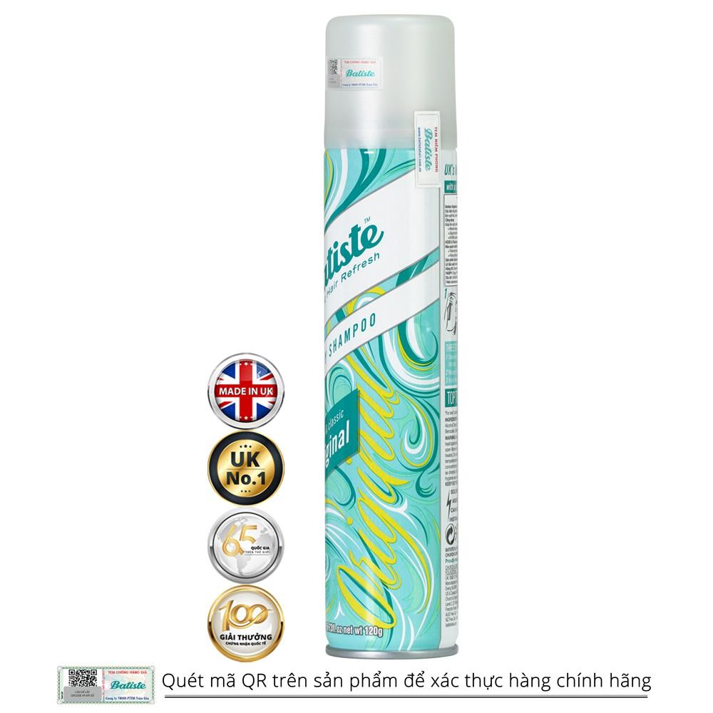 Dầu Gội Khô Hương Cổ Điển Batiste Dry Shampoo Clean &amp; Classic Original 200ml