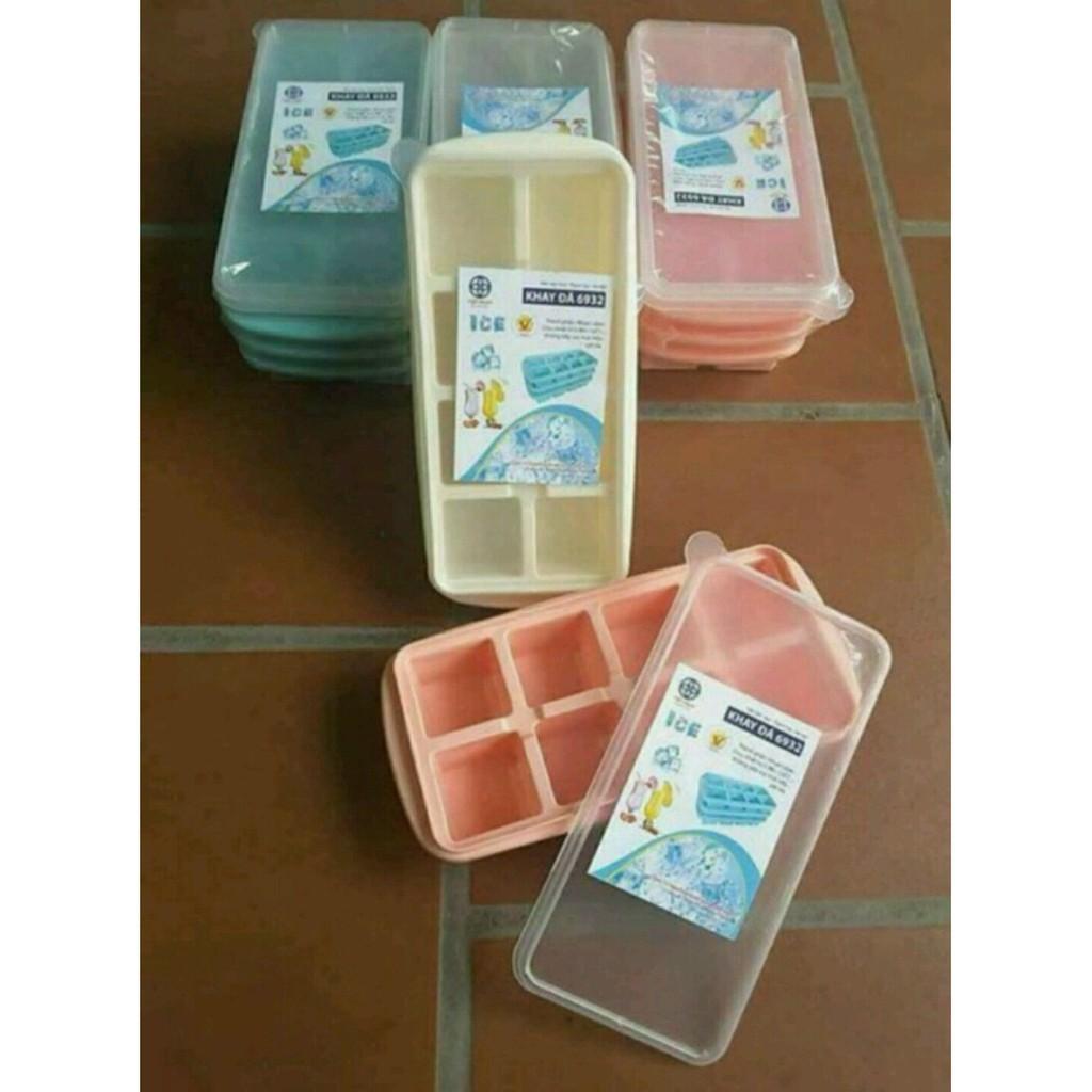 Set 3 Khay Làm Đá Có Nắp Nhựa Việt Nhật