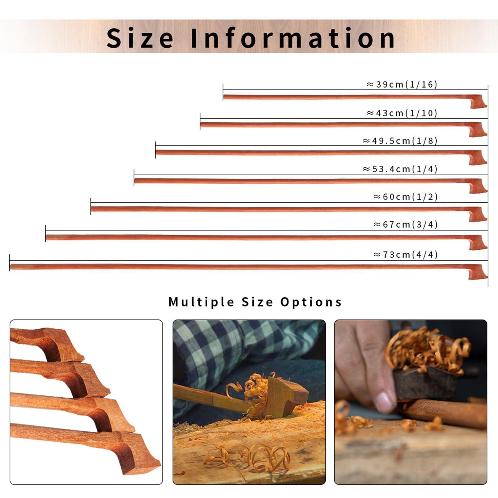 Brazilwood Violin Bow Smooth Parts Fiddle Bow Unfinished for Violins Luthiers Gift