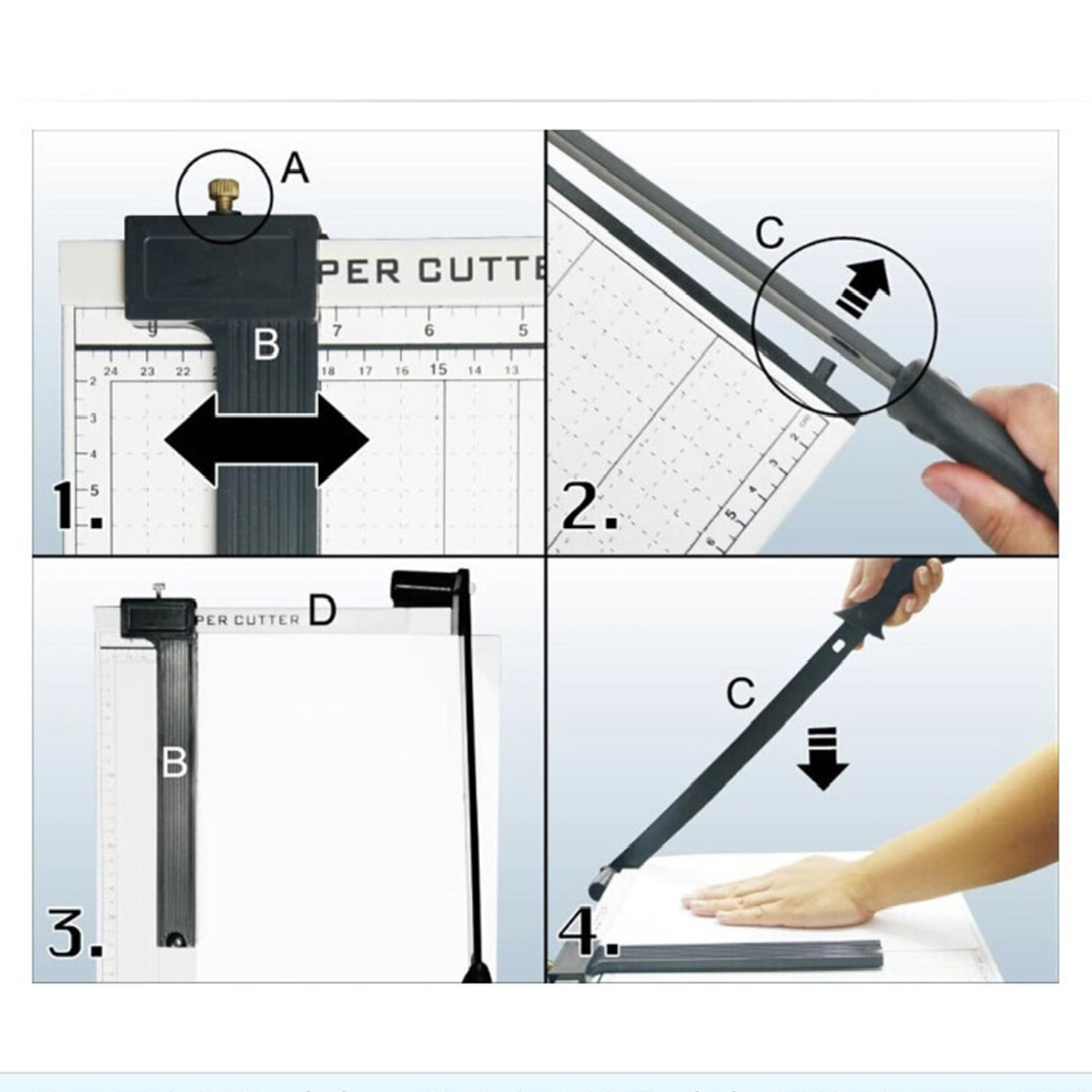 Bàn cắt giấy 852-4 A4+ thép có chặn giữ giấy