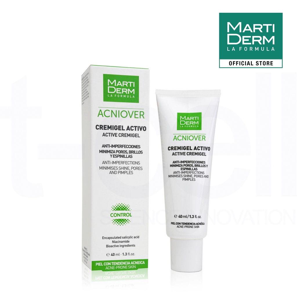 Kem Dưỡng Giảm Nhờn, Mụn &amp; Se Lỗ Chân Lông - MartiDerm Acniover Active Cremigel (40ml)