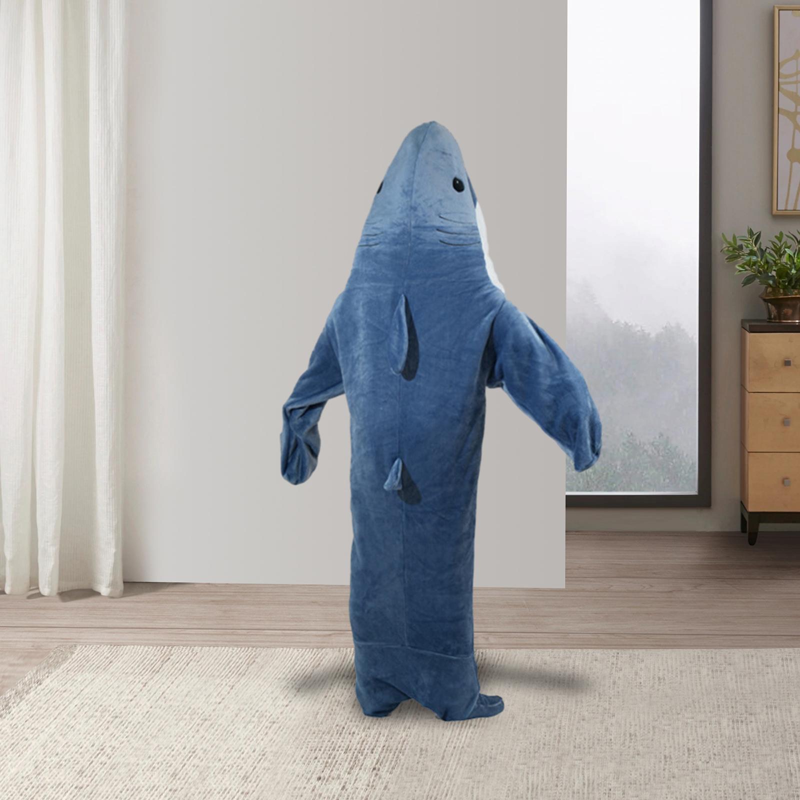 Wearable Hooded Blanket Soft Lightweight Celebration Cozy Shark Sleeping Bag