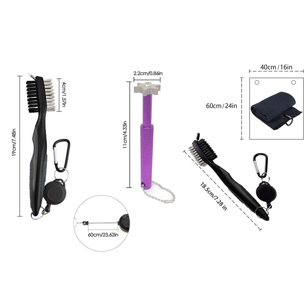 Golf Club Cleaning Kit Brush Tool Groove Cleaner Cleaning Tool Golf Tees