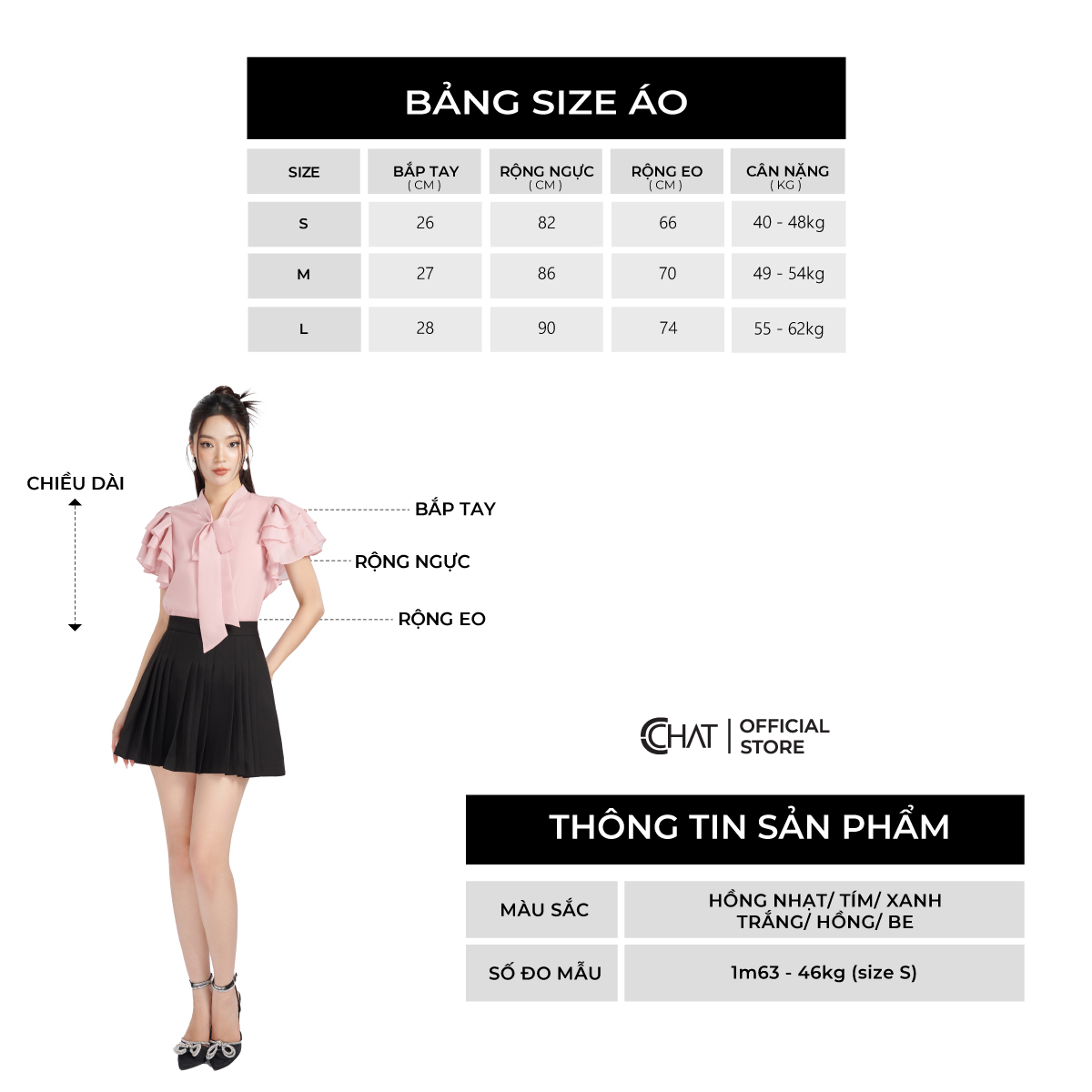 Áo Sơ Mi Nữ  Kiểu Tay Bèo Cổ Nơ Dáng Suông Chất Voan Cao Cấp 12FNV2003ST