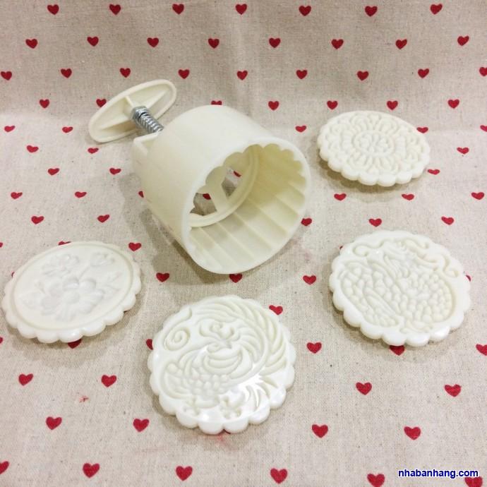 Khuôn Bánh Trung Thu Lò Xo 100gr Tròn 6 Kiểu Hoa Văn