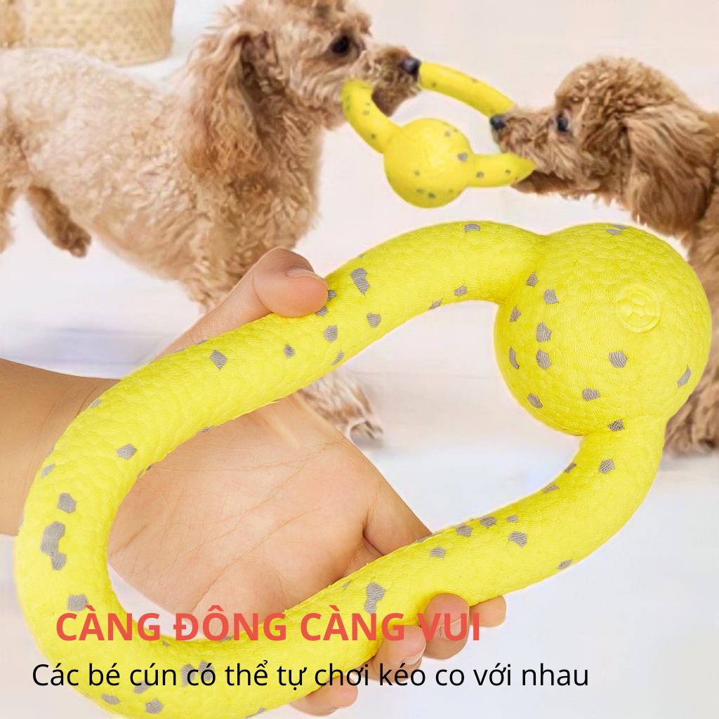 Đồ chơi cho chó FOFOS, Vòng kéo co cắn gặm, Đồ chơi tương tác cực vui nhộn, Giảm đau răng nướu, Chất liệu bền bỉ an toàn