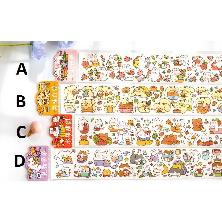 Tấm sticker thú nhỏ đáng yêu (Thỏ, gấu...) trang trí sổ tay bullet journal M006