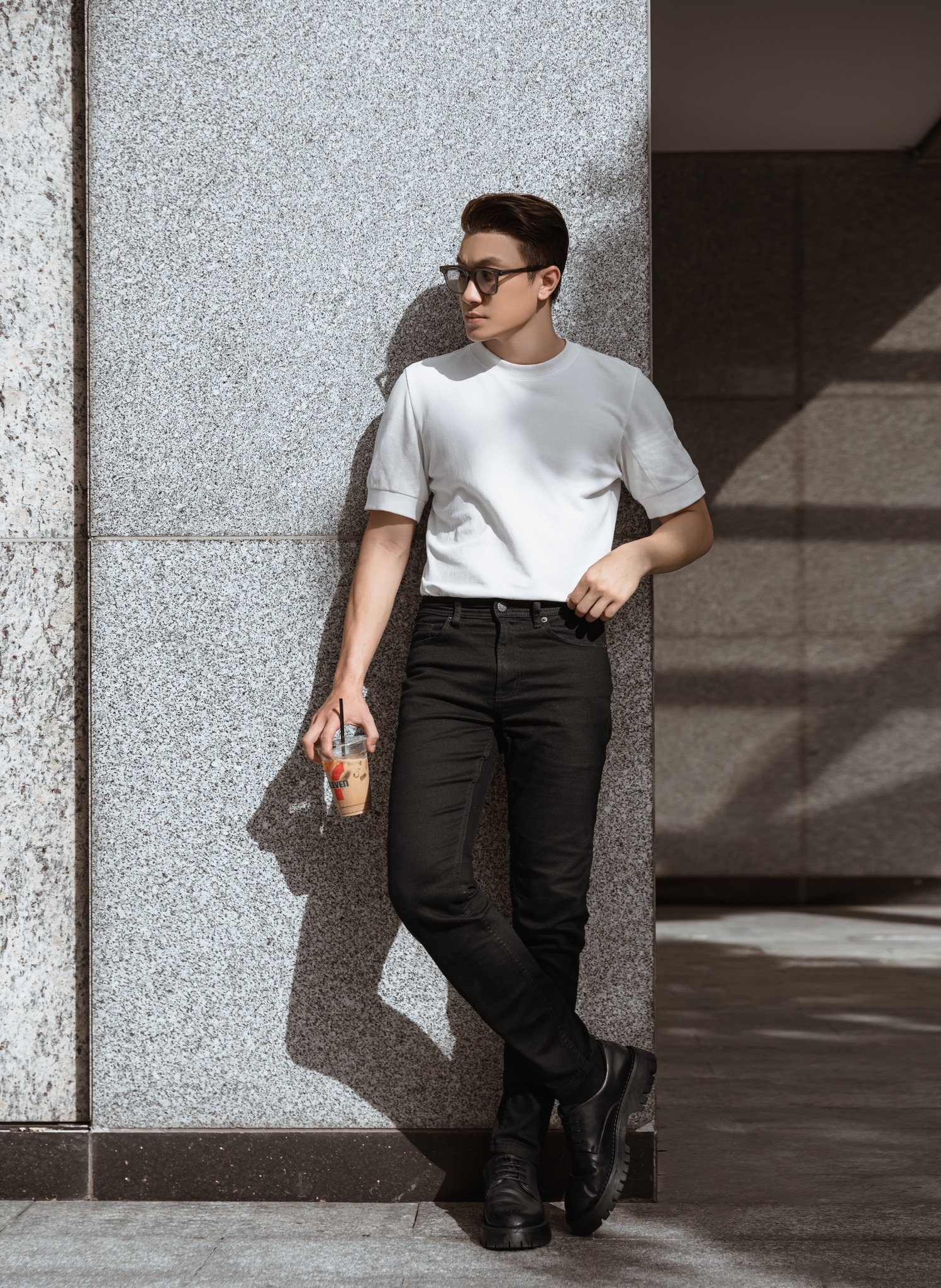 Quần Jean nam Routine màu đen form slimfit có độ co giãn 10F20DPA102CR2