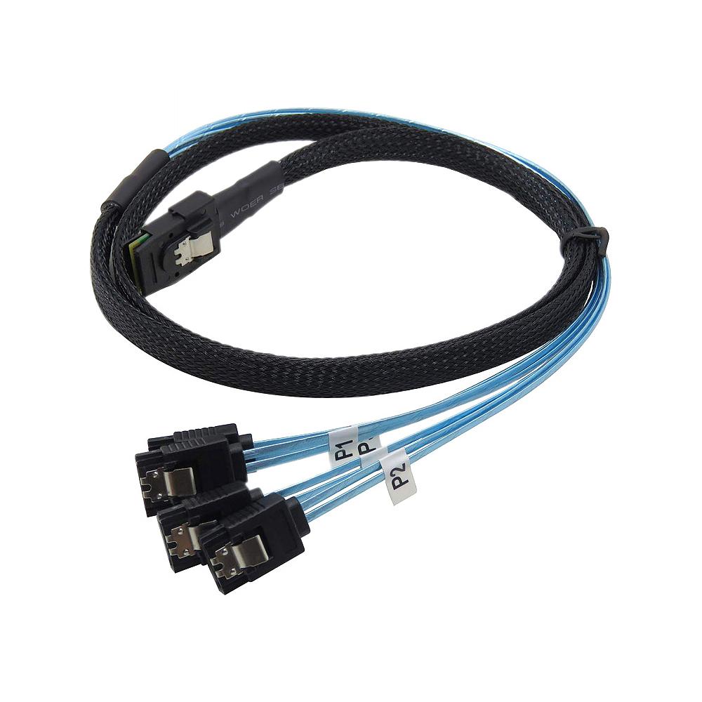 Cáp dữ liệu máy chủ Mini SAS SFF-8087 đến 4 SATA Hard Disk Cable với tốc độ truyền 12Gbps 22,5Gbit / s Băng thông 1M