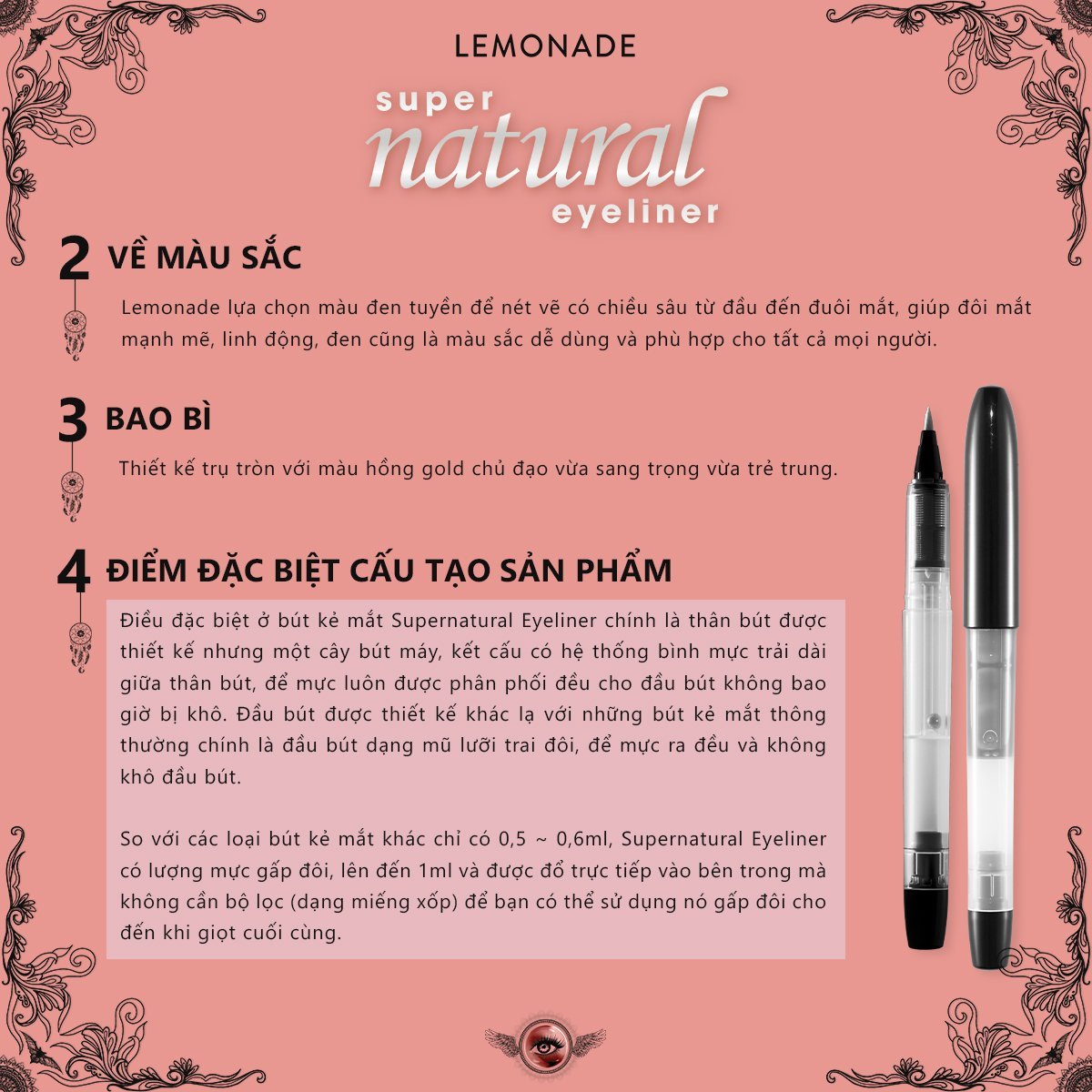 Combo Lemonade Bảng phấn mắt Aesthetic Eyeshadow Palette - Bút kẻ mắt SuperNatural Eyeliner 20.8g-1g