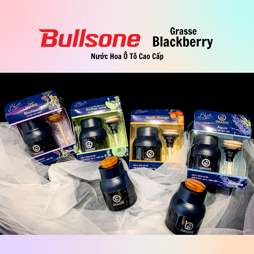 Nước Hoa Ô Tô Cao Cấp Bullsone Grasse Blue Blackberry/Aqua/Apple Mango/Sicilian Lime - Hàng Chính Hãng