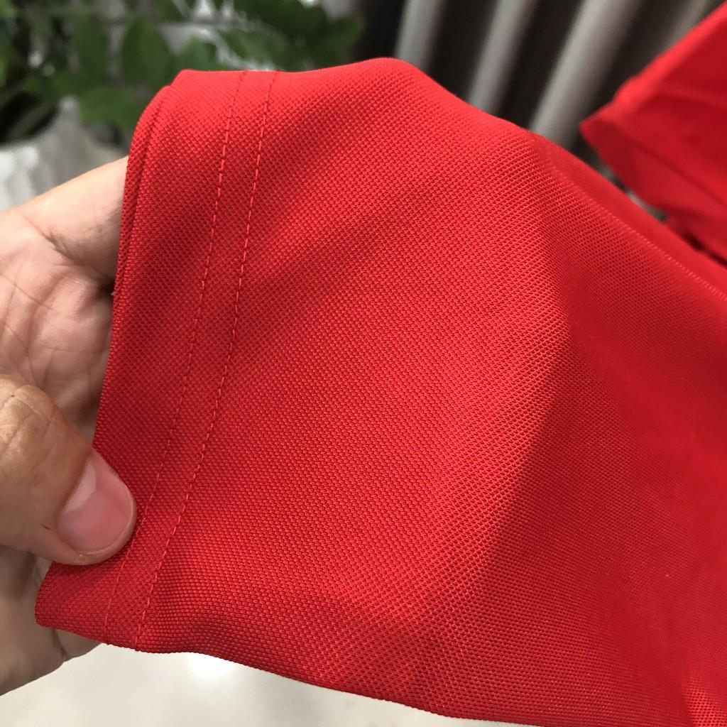 Áo Thun Có Cổ Cá Sấu 4 Chiều Màu Đỏ Tươi