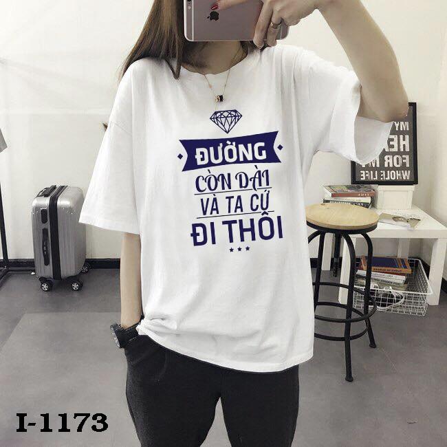 Áo Thun Nữ Tay Lỡ Đi Phượt Đường Còn Dài - I1173