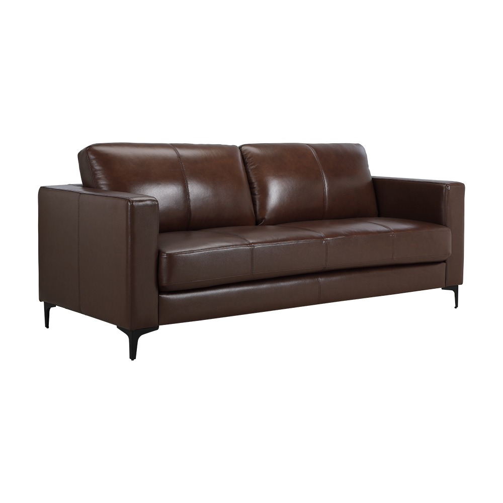 Ghế Sofa ESPRESSO Da Thật 3 Chỗ Phòng Khách Khung Gỗ Tự Nhiên Màu Nâu/Xám Kích Thước 210 x 100 x 90 cm | Index Living Mall | Nhập Khẩu Thái Lan - Phân Phối Độc Quyền Tại Việt Nam