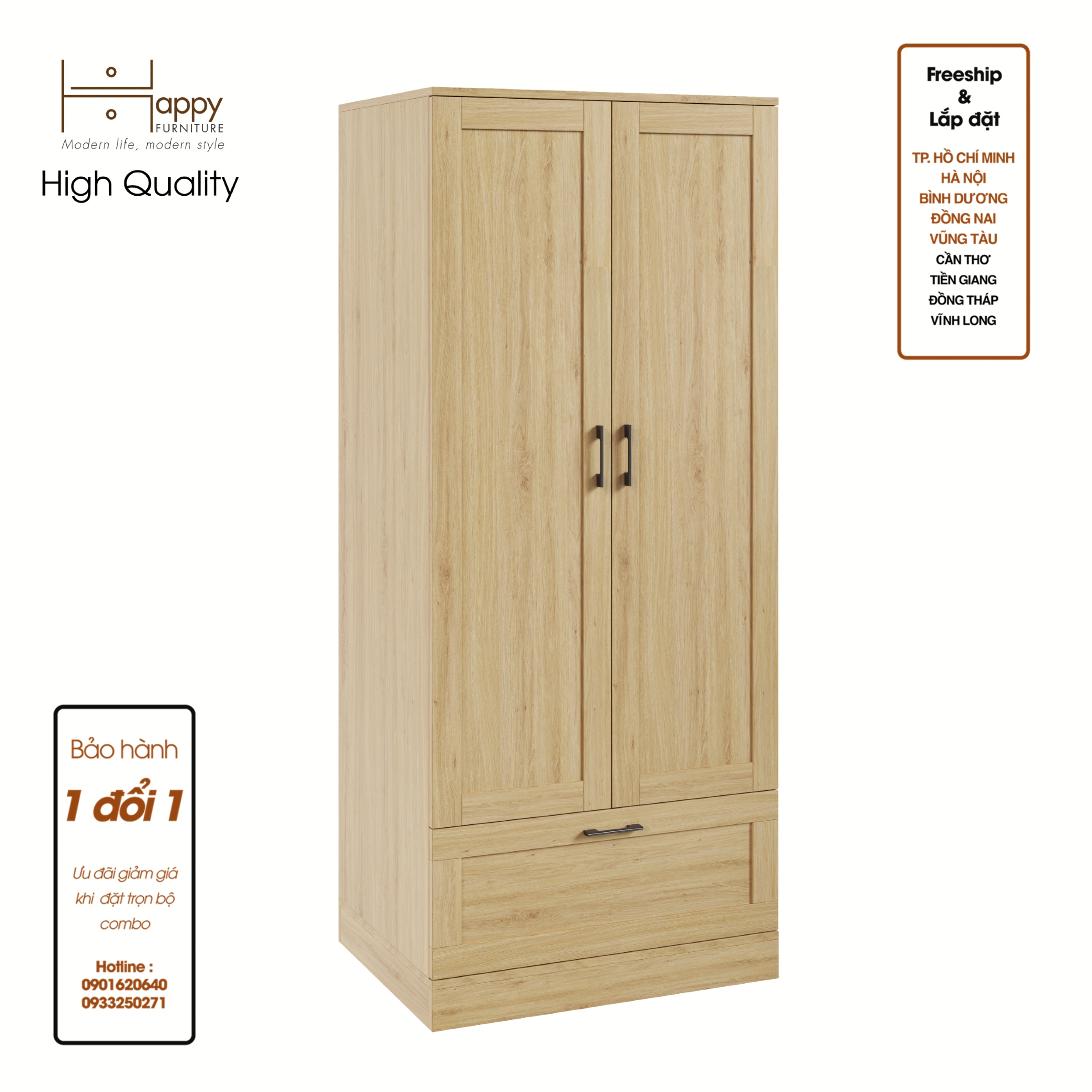 SALY , Tủ treo quần áo tiện dụng, 90cm x 40cm x 180cm , TCM_010