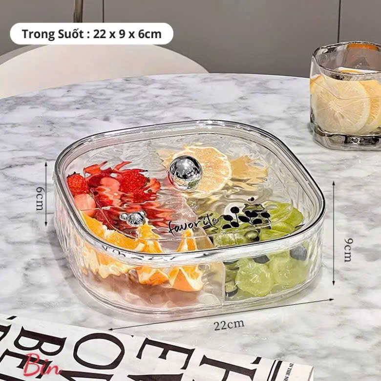 Khay Mứt Đựng Bánh Kẹo Tết Cao Cấp Acrylic Trong Suốt – Hộp Mứt Trái Cây Khô, Hạt, Kẹo Trang Trí Phòng Khách Sang Trọng - HÀNG CHÍNH HÃNG MINIIN