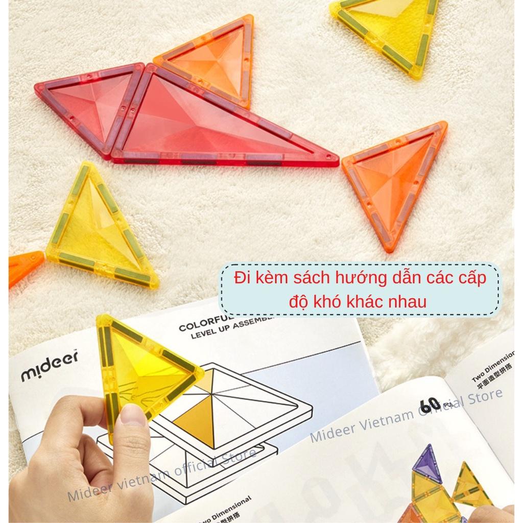 Xếp Hình Nam Châm lắp ráp Mideer Colorful Magnetic Tiles ghép hình nam châm ánh sáng