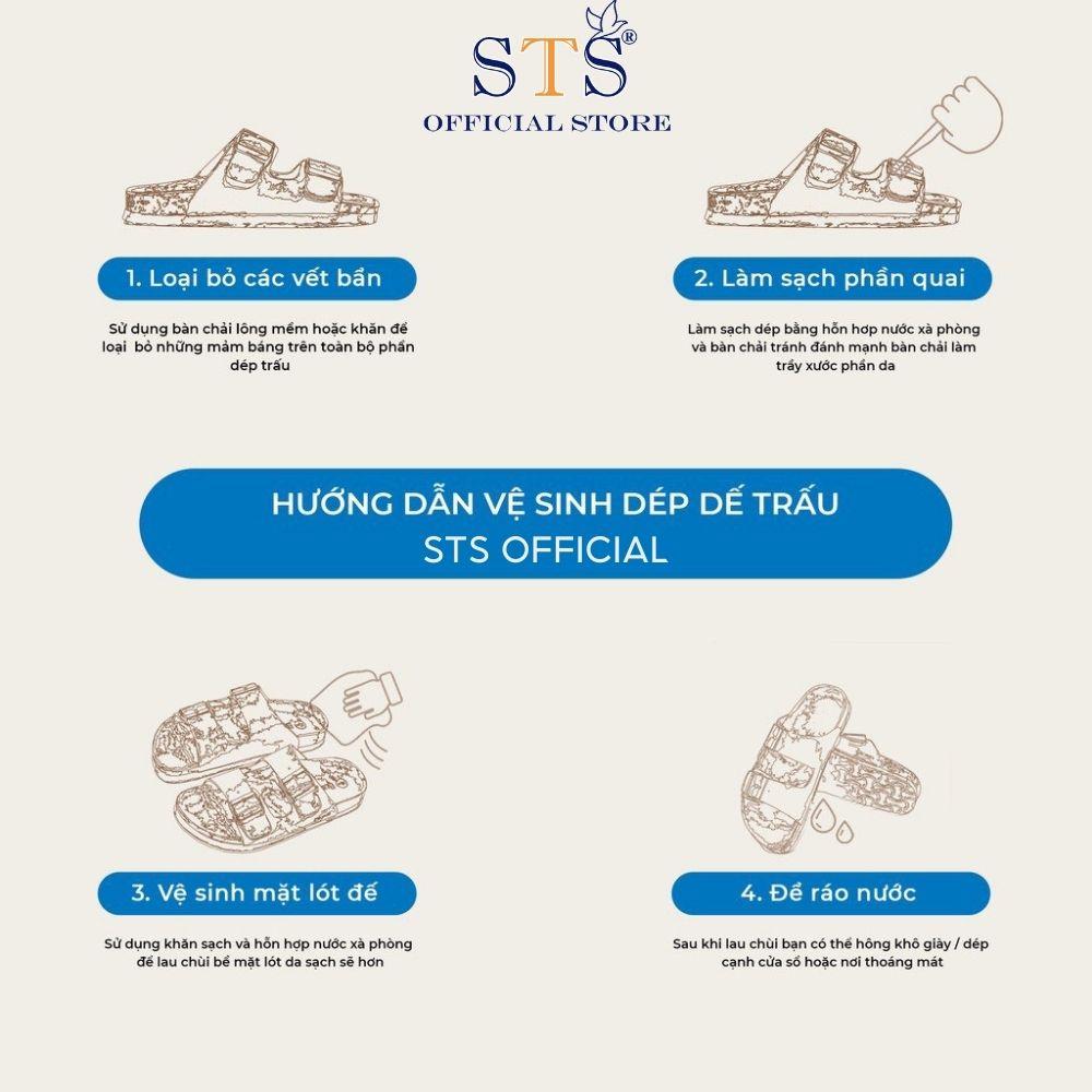 Dép SanDal Trẻ Em Dép da bò thật nguyên tấm Bioline đế trấu quai ngang êm ái thời trang tốt cho sức khỏe bé mã STK07