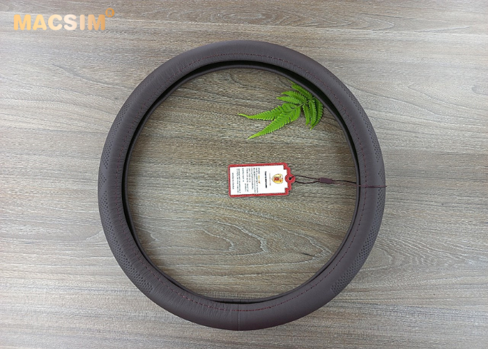 Bọc vô lăng cao cấp Macsim 8933 màu coffe chất liệu da thật - Khâu tay 100% size M