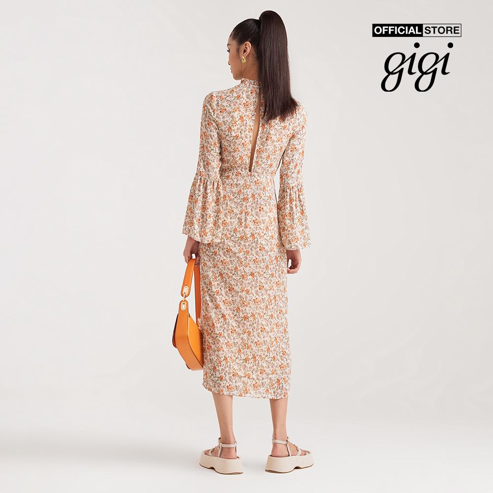 GIGI - Đầm midi tay dài xẻ tà thời trang G2102D211130