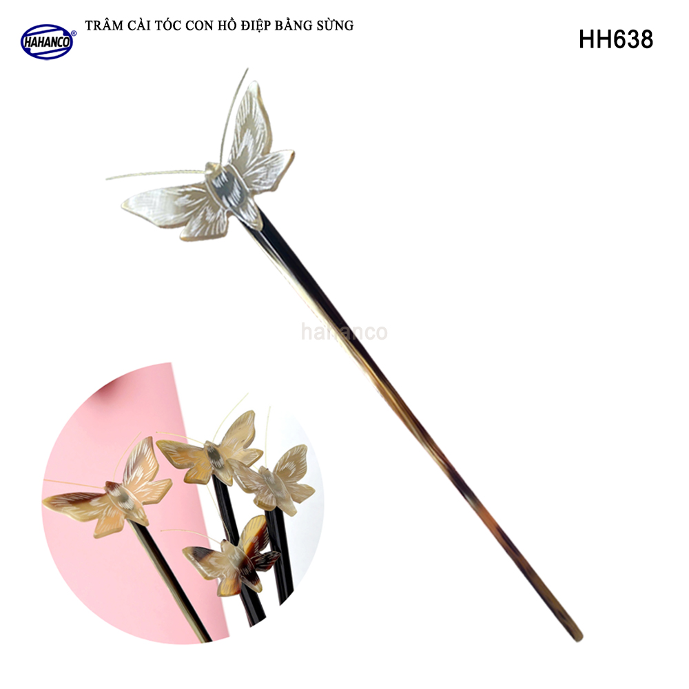 Trâm Cài Tóc Hồ Điệp Bằng Sừng HAHANCO Phụ Kiện Cài Tóc Cho Phái Nữ - HH638