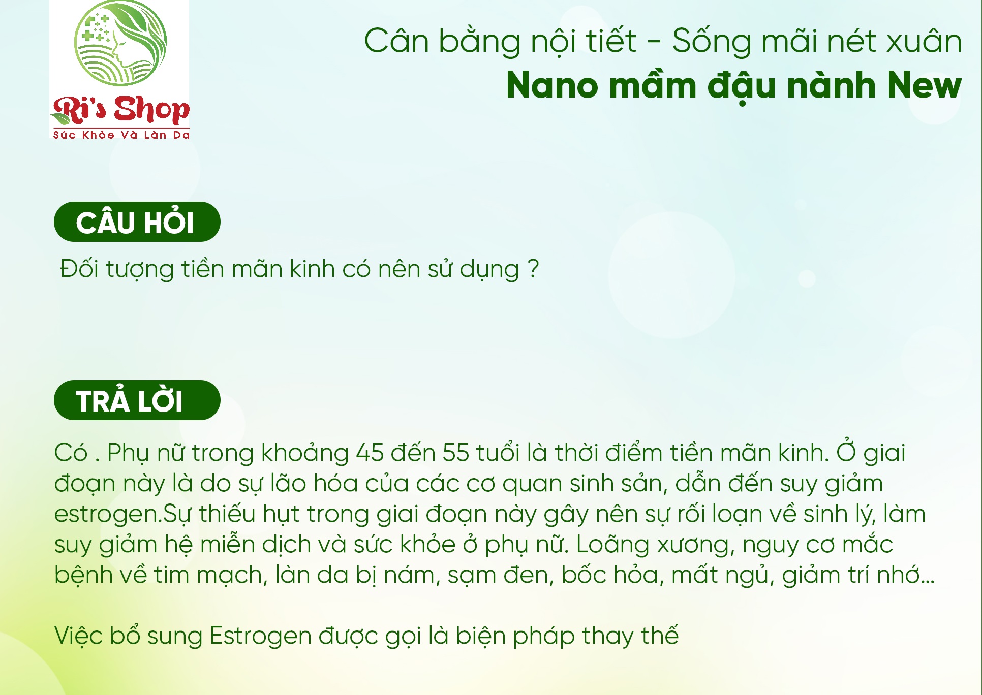 NANO MẦM ĐẬU NÀNH NEW ANPHAMEC - CÂN BẦNG NỘI TIẾT TỐ, CẢI THIỆN LÀN DA VÀ GIÚP CẢI THIỆN VÒNG 1