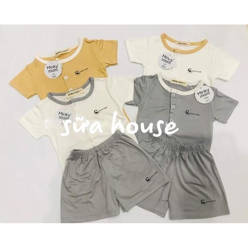 Bộ thun cộc cúc chất co giãn mềm mịn cho bé