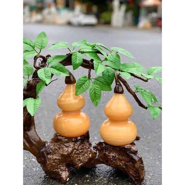 Cây Đôi Hồ Lô Kích Tài Lộc Đá Ngọc Hoàng Long - cao 30cm