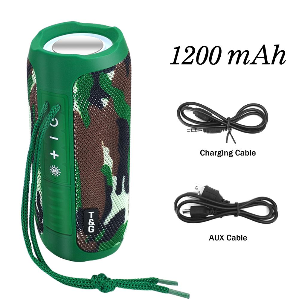 Loa không dây loa tg227 bluetooth đã dẫn 1200mah không thấm nước bass bass bass boombox aux usb mini máy nghe nhạc loa màu