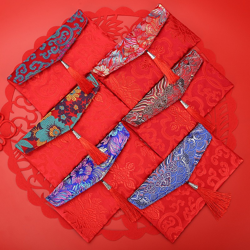 Set 3 bao lì xì vải gấm hoa văn Cao Cấp