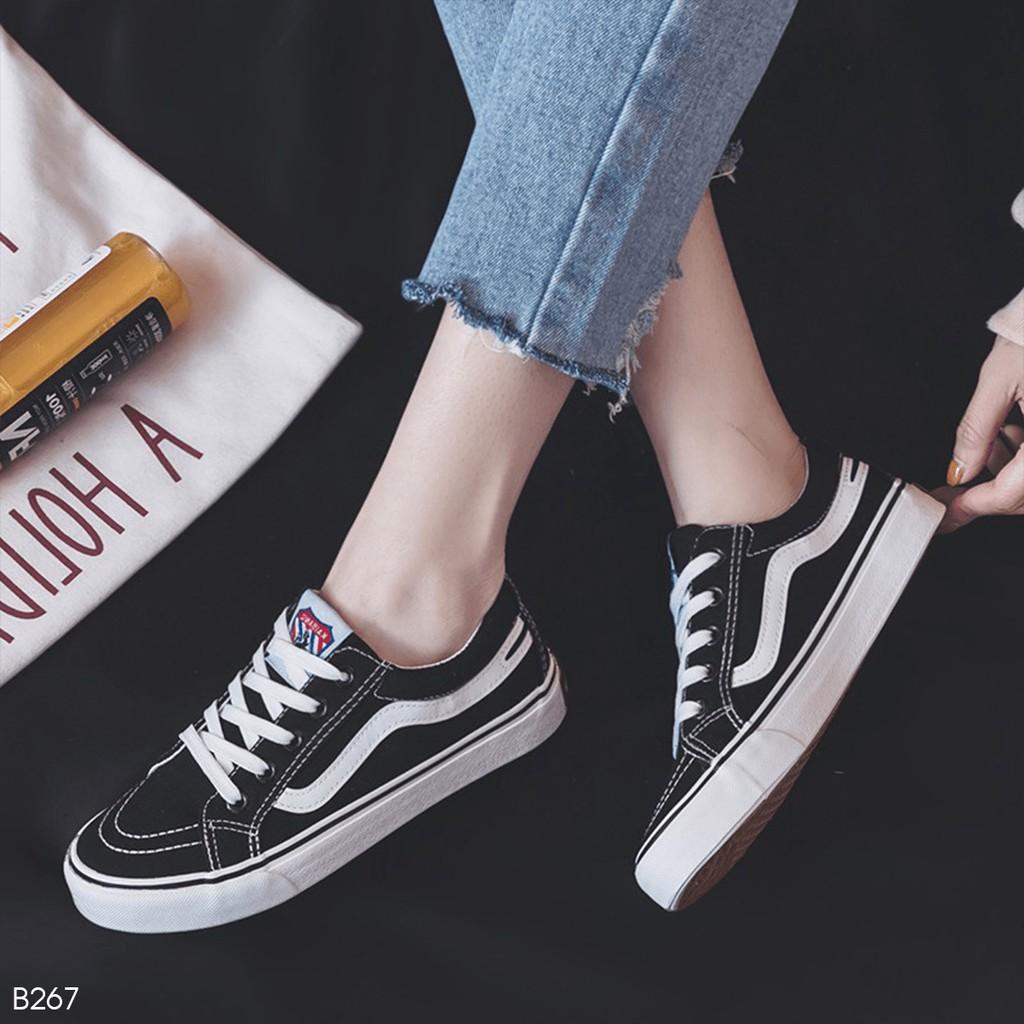 Giày Bata Nữ Đế Cao 2 cm Màu Đen B267
