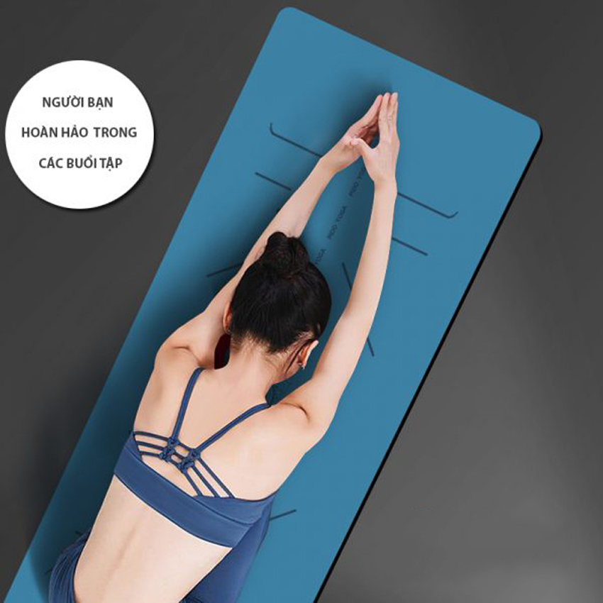 [ Tặng Túi Đựng+ Dây Đeo ] Thảm Tập Yoga  8MM 2 Lớp Định Tuyến Cao Cấp - YOGA QG, Màu Sắc Đa Dạng, Không Kích Ứng Da, Chất Liệu Cao Su Tự Nhiên, Thấm Hút Mồ Hôi, Đàn Hồi Tốt, Dễ Lau Chùi, Thân Thiện Môi Trường - Hàng Chính Hãng