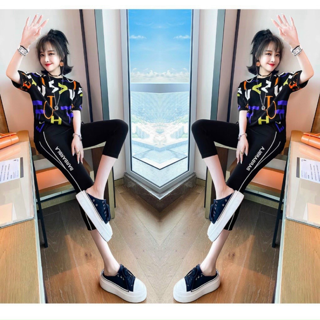 Đồ bộ thun cotton ngố nữ họa tiết