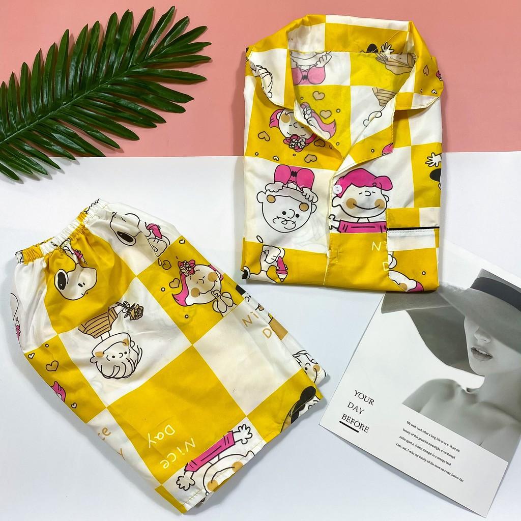 Bộ Ngủ Pijama Kate Cộc Tay 50KMẫu Mới Quần Cộc Bộ Mặc Nhà Pizama Dễ Thương Thoải Mái Cực Yêu