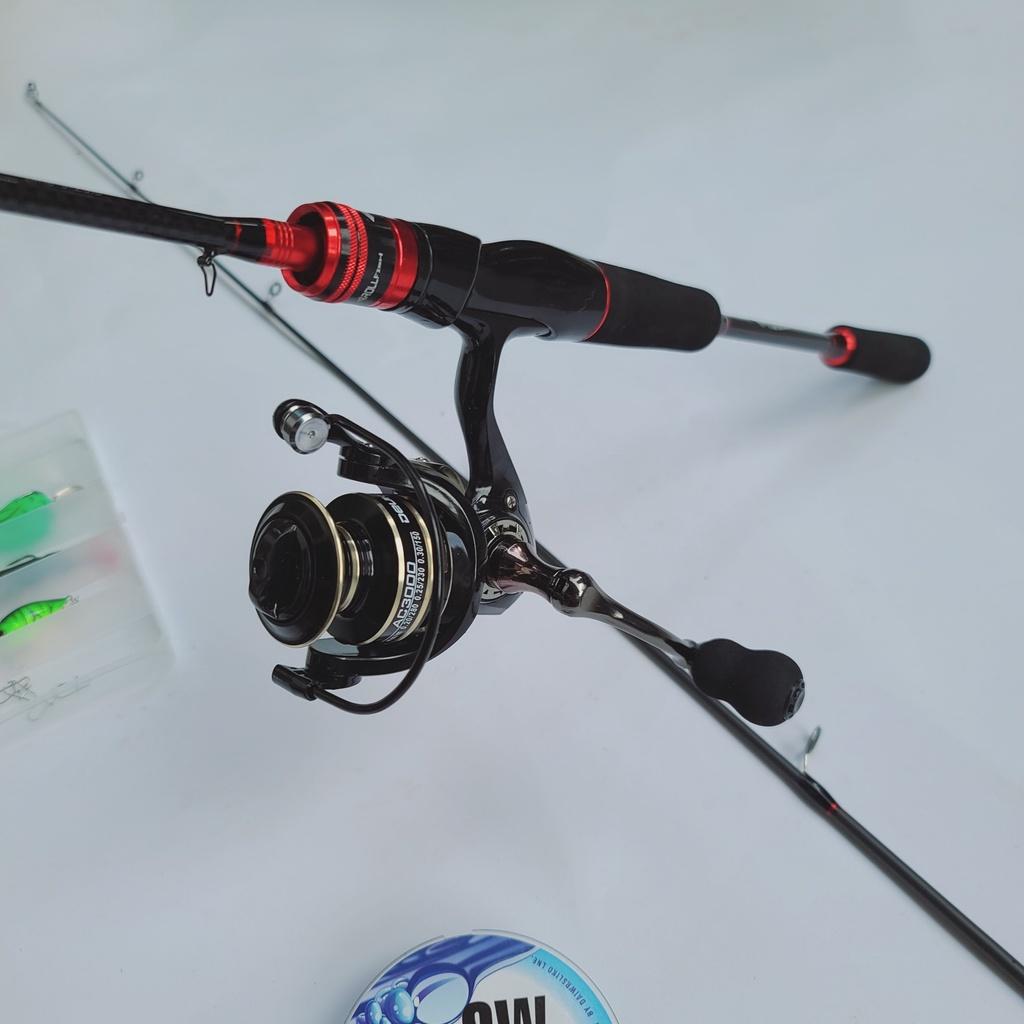 Bộ cần câu cá lure máy đứng độ dài từ 1m8 - 2m7 + máy kim loại + dây dù câu lure + hộp mồi lure phukiencaulure25