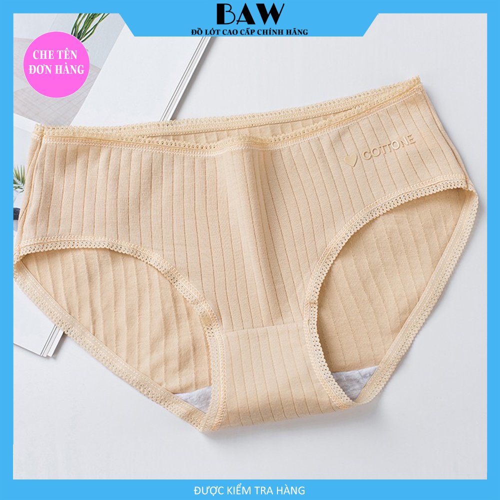 Hình ảnh Bộ 5 Quần Lót Cotton Không Đường May thương hiệu BAW Kháng Khuẩn Thoáng Mát Màu Sắc Tùy Chọn Cho Nữ QLN15