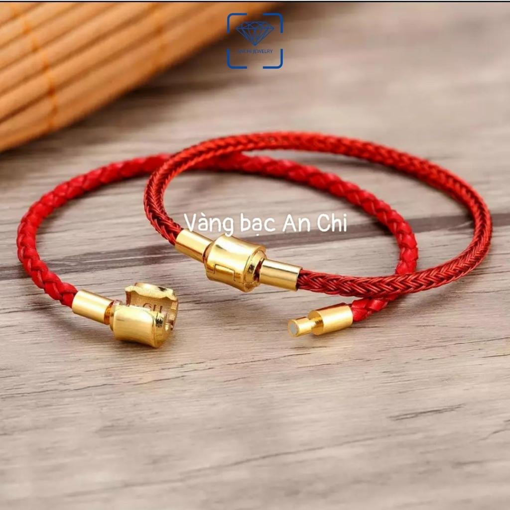 Vòng tay dây cáp, dây da xỏ/ đeo charm, lu thống, đồng điếu, cỏ 4 lá phong thủy - mẫu khóa tim, khóa tròn, khóa trụ